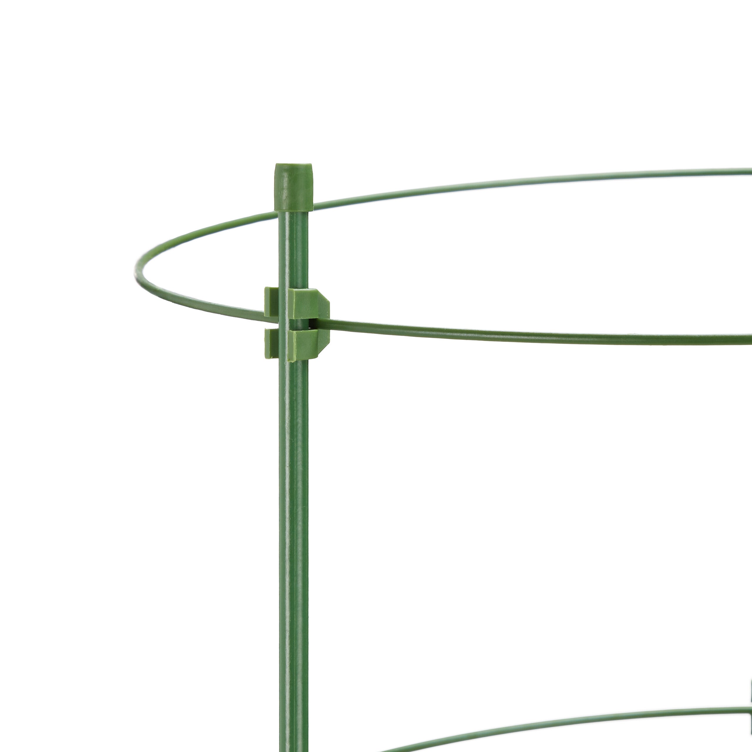 Tuteur à tomates en lot de 8, métal et plastique, hauteur : 90 cm, 4 anneaux réglables, pour plantes, vert, Relaxdays - 7
