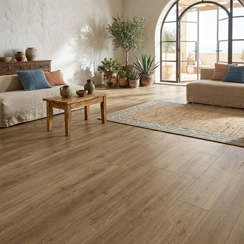 Abaco| Suelo vinílico SPC, 6mm, calidad Premium / Clic antihumedad para baño y cocina. Antideslizante. Roble Volterra - 6