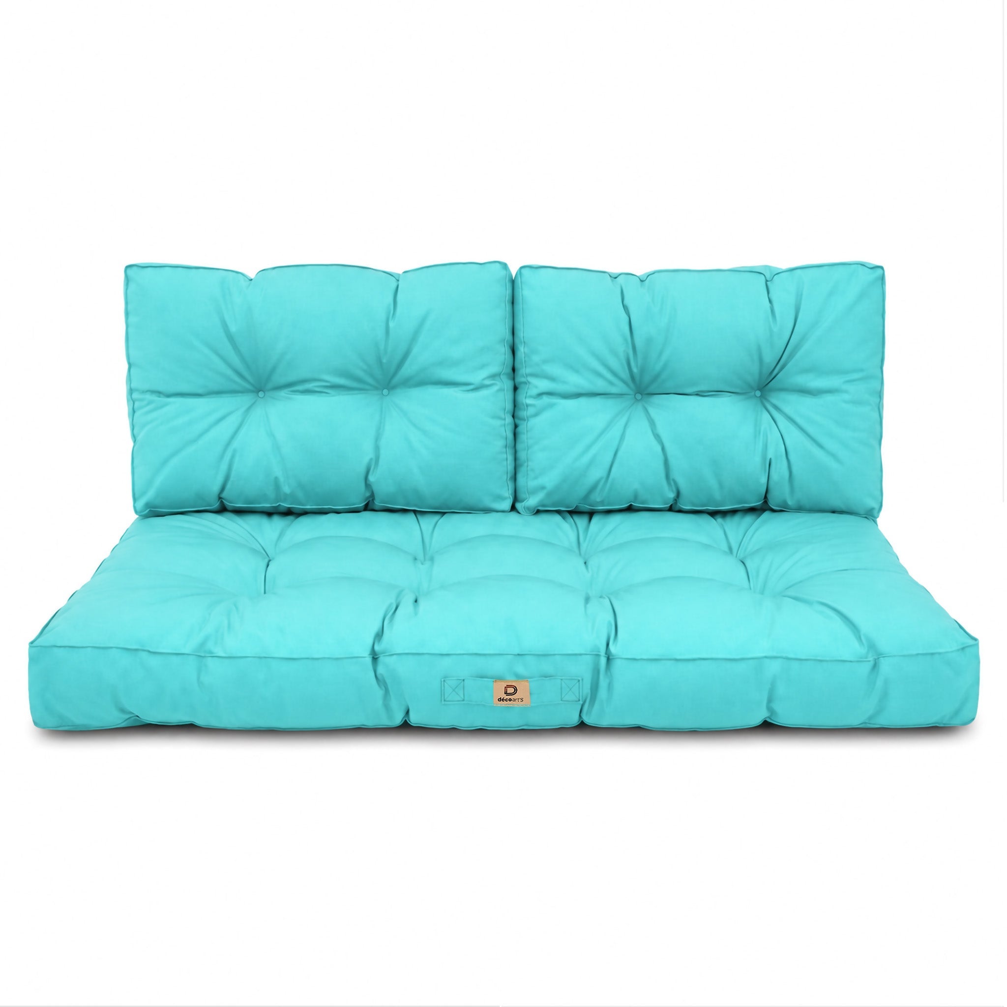 Coussins pour salon de jardin capitonné 100x50cm Bleu caraibes - 7