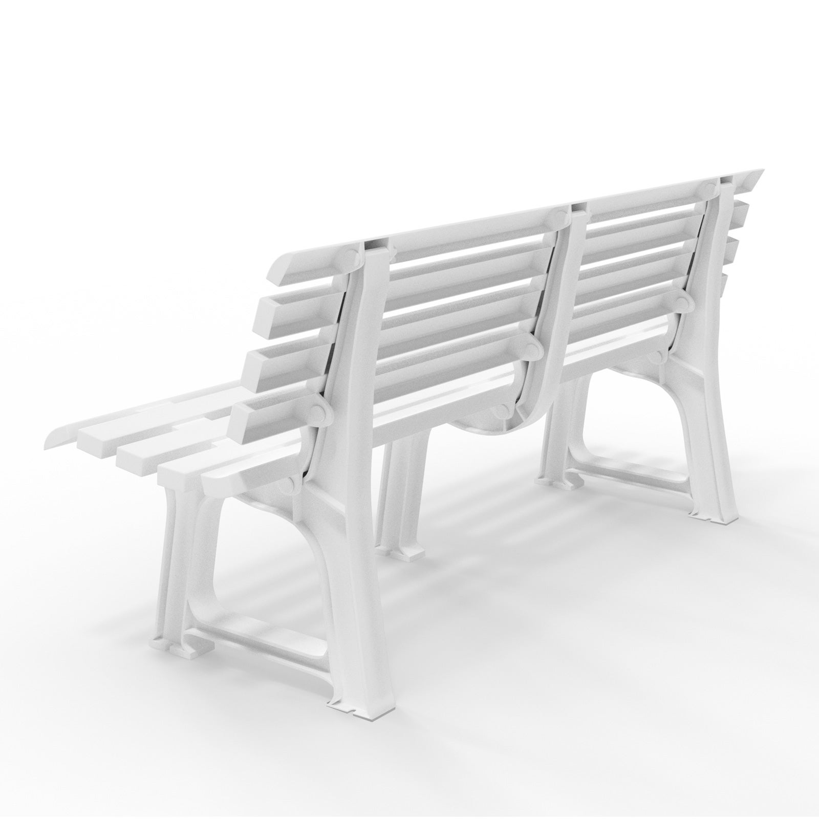 Casaria Banc de Jardin Orchidea blanc 3 places banc d'extérieur en plastique banquette 145x49x74 cm Jardin terrasse parc - 3
