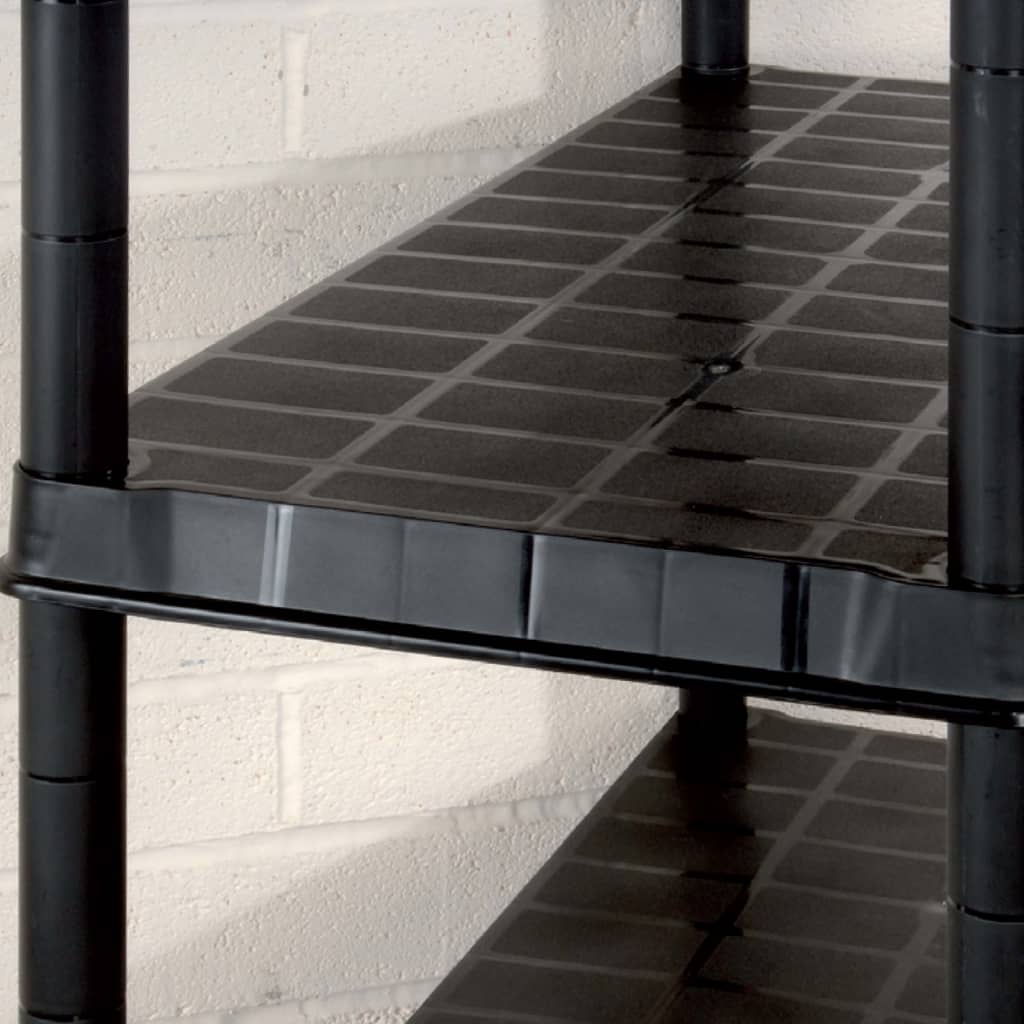 Prateleira de armazenamento de 5 níveis preta 91,5 x 45,7 x 185 cm de plástico – ComfortXL - 5