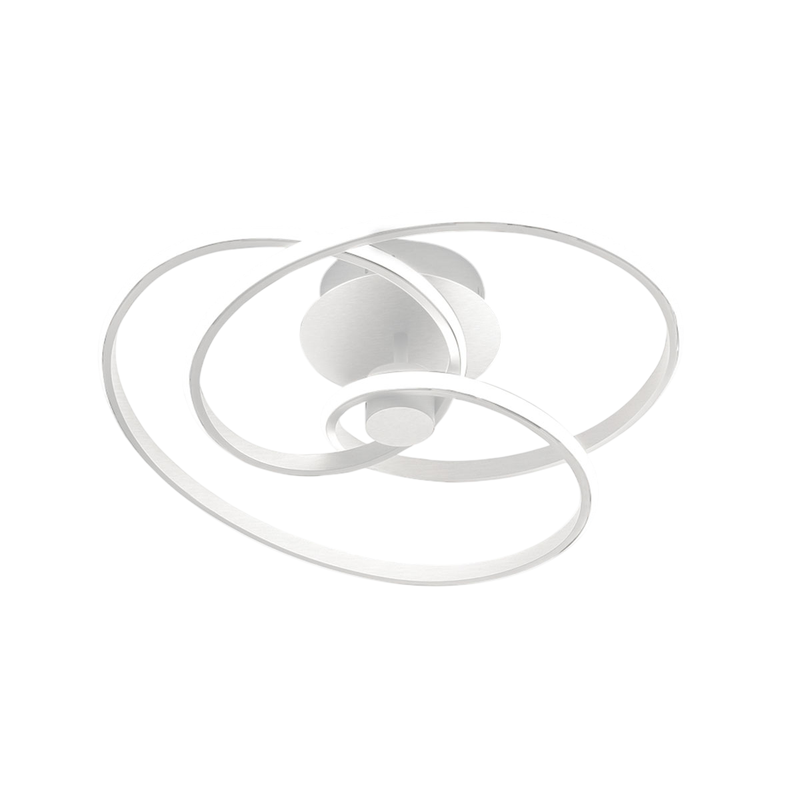 Gea Luce  Diva, Plafón Led De Diseño Moderno 40W Regulable, Aluminio Satinado, Luz Cálida 3000K, 2500Lm, Difusor De Silicona Blanco Aluminio, Leroy Merlin