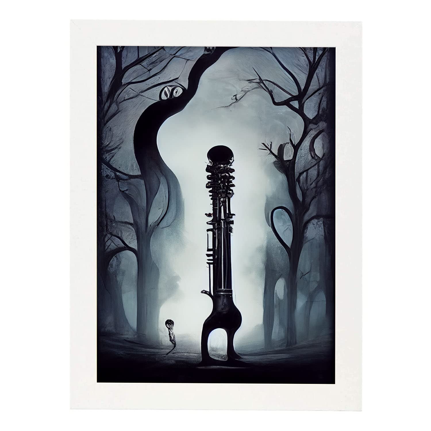 Nacnic lámina fagot audaz al estilo de t burton ilustraciones de escenas y lugares inspiradas en arte gótico y oscuro diseño y a3 marco blanco