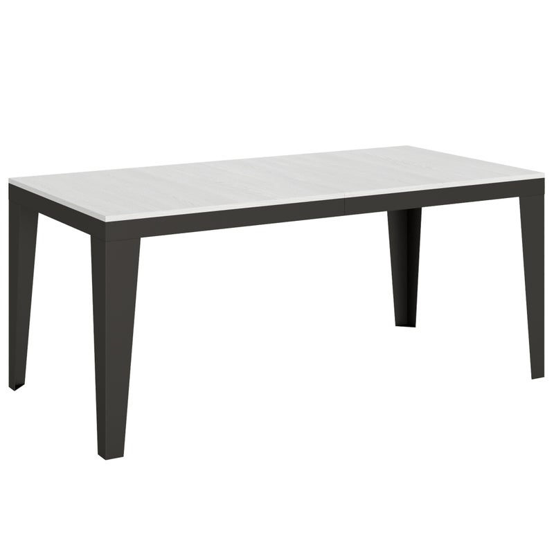 Stół rozkładany 90x180/284 cm Flame Evolution Biały Jesion Stelaż Antracyt