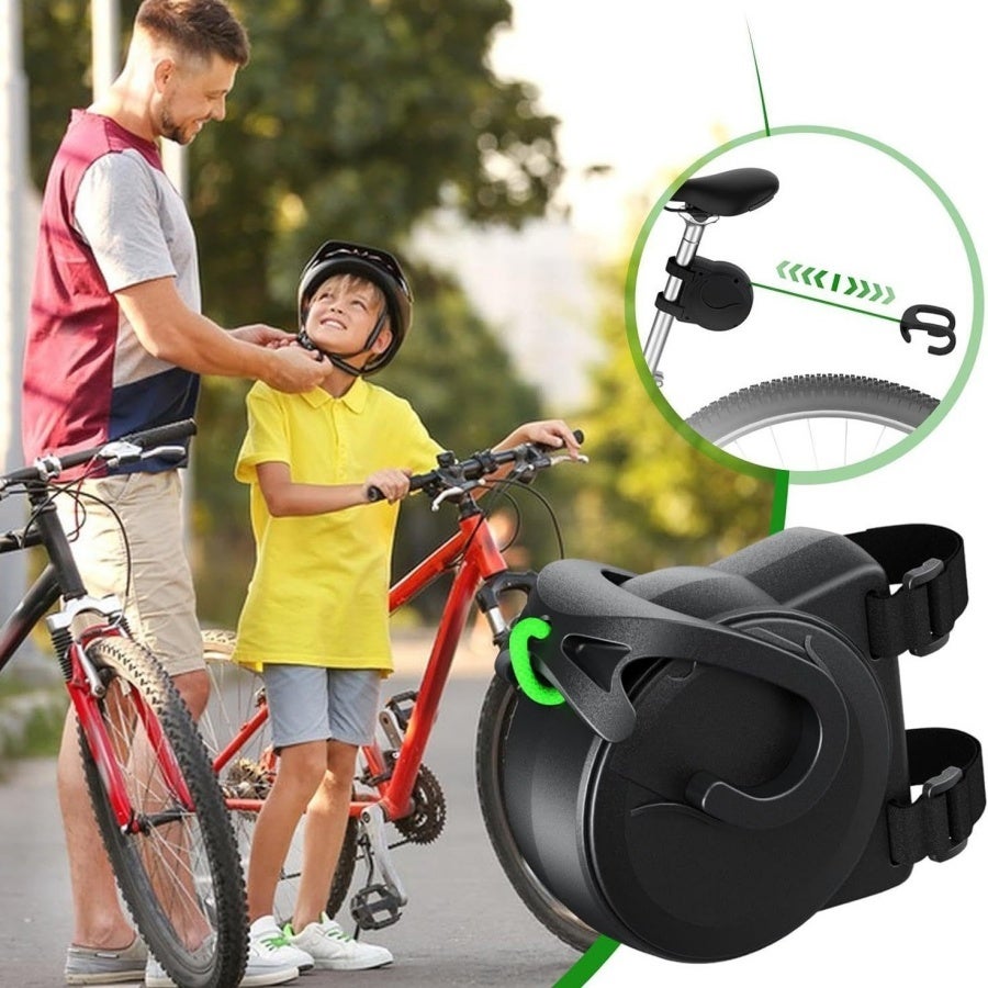 Corde de traction pour vélo, rétractable automatique, pour parent et enfant, avec fixation sur selle - 3