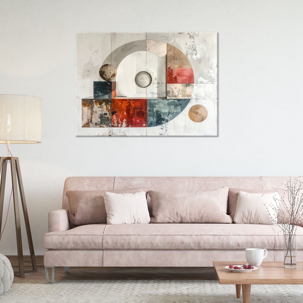 Obraz do salonu sypialni biura loftu, Abstrakcyjne formy imitacja farby 90x60 - 2