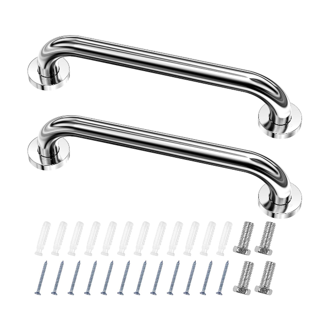 Uchwyty łazienkowe dla osób starszych, zestaw 2 uchwytów prysznicowych ze stali nierdzewnej 30 cm, uchwyty prysznicowe, uchwyty prysznicowe