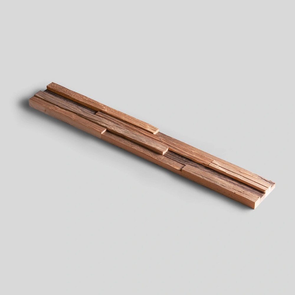 Plaquette de parement en bois effet 3D A PRIORI - Bois récupéré - 72 x 10cm - 14 panneaux - 1m² - 2