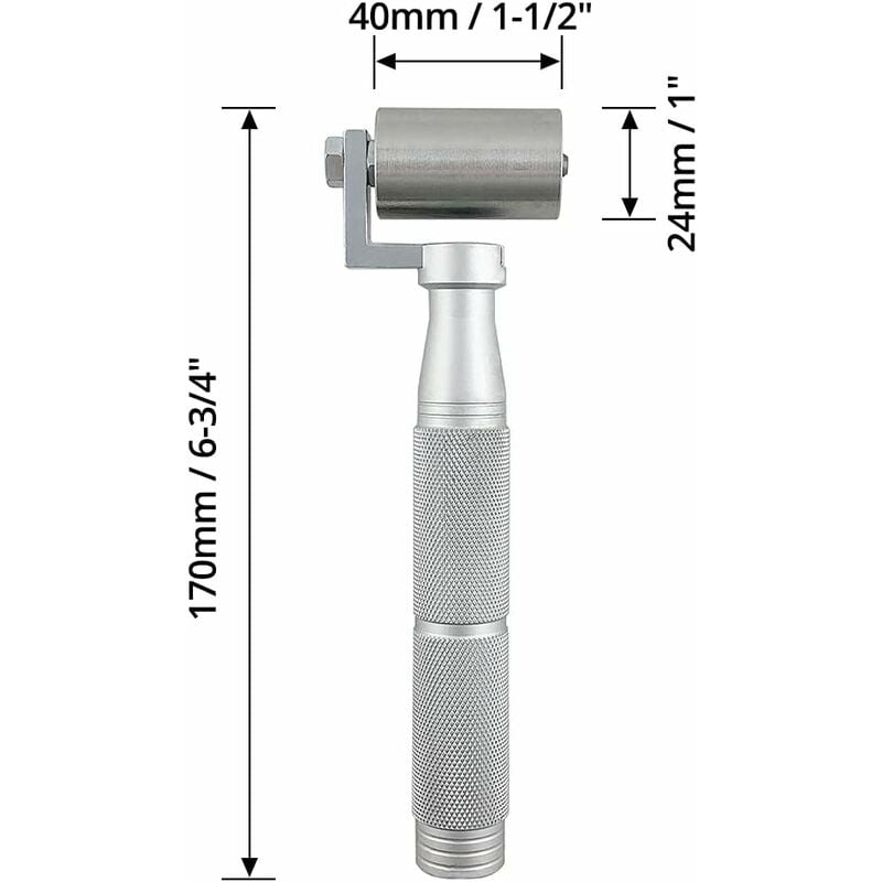 Rodillo de Presión Rodillo de Presión Inoxidable pulgadas Rodillo a Presión Rodillo Presión con Antideslizante Aleación De Aluminio para Mango - 2