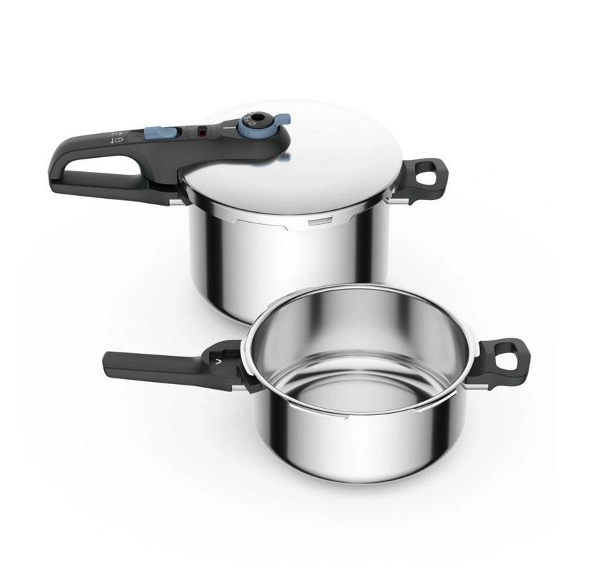 Cocotte Minute Tefal Autocuiseur Tefal Secure Trendy 8L - 2 Programmes Légume/viande - Compatible Induction Cuisson Rapide Saine