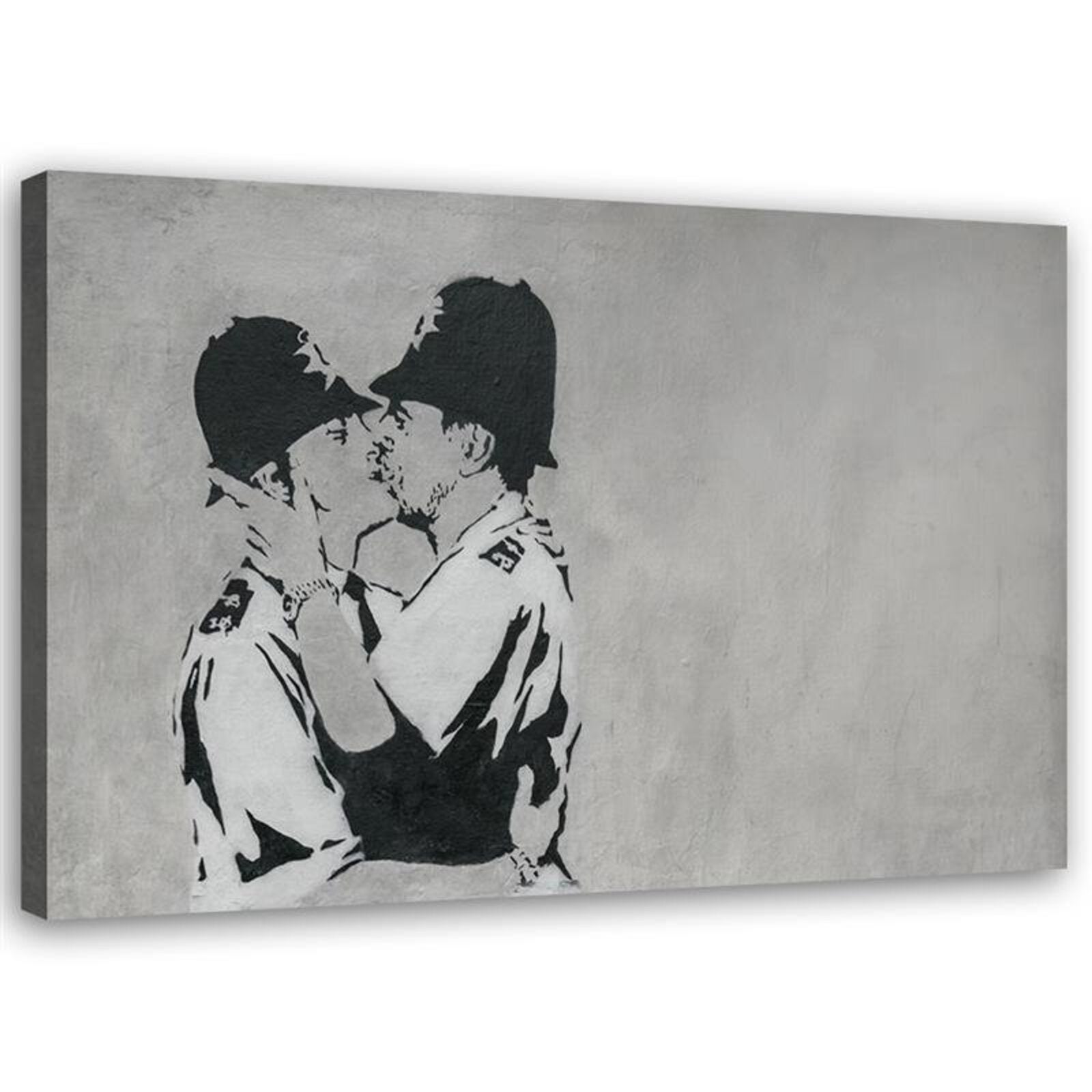 Obraz na płótnie, Całujący się policjanci mural Banksy 120x80
