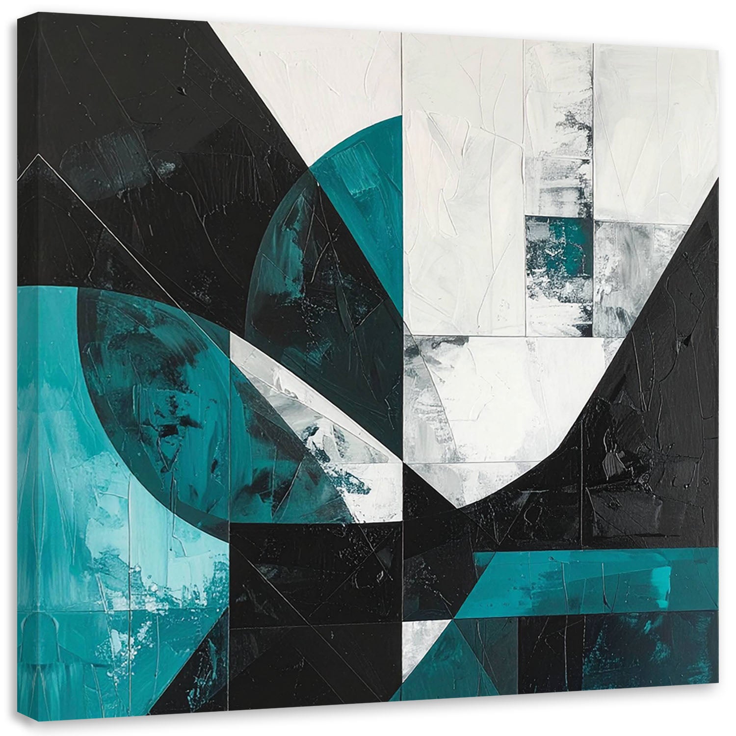 Obraz do salonu biura kuchni, Geometryczna abstrakcja turkusowy 60x60