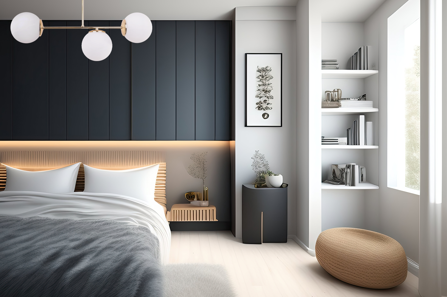 Lampa sufitowa wisząca Siena modern 3xE14 abażur kula złota/biała Light Home LH - 4