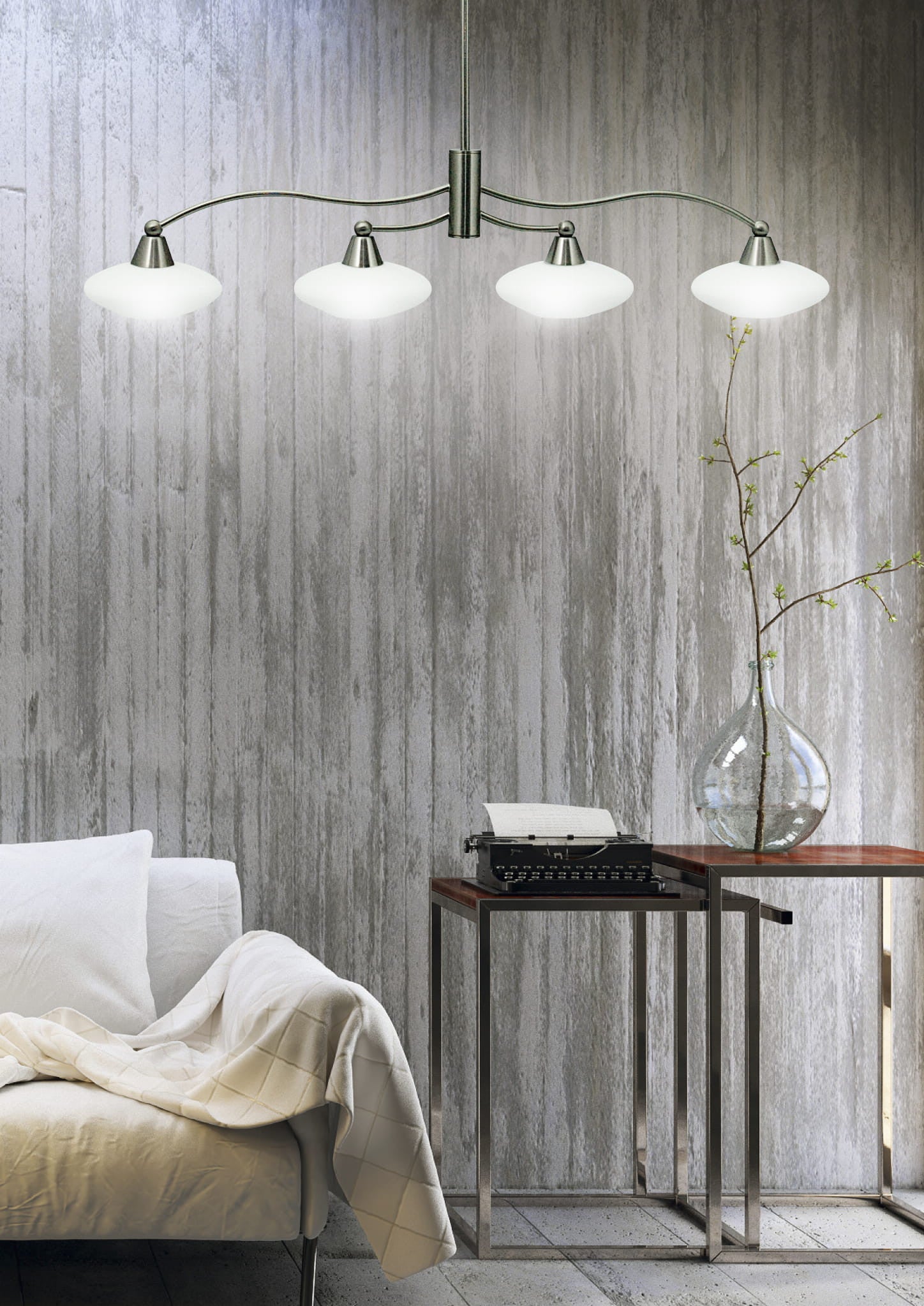 Lampa wisząca Elisa srebrno-biała 4xG9x40W wym: 73 x 73 x 13 cm metal Candellux - 2