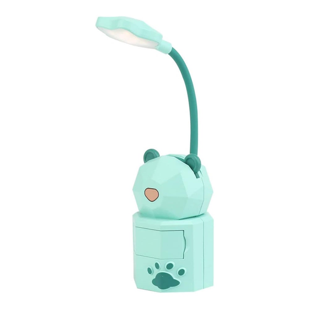 Lampka nocna USB z kreskówkami, ładowalna lampka nocna LED w kształcie zielonego misia, lampka nocna do czytania w akademiku