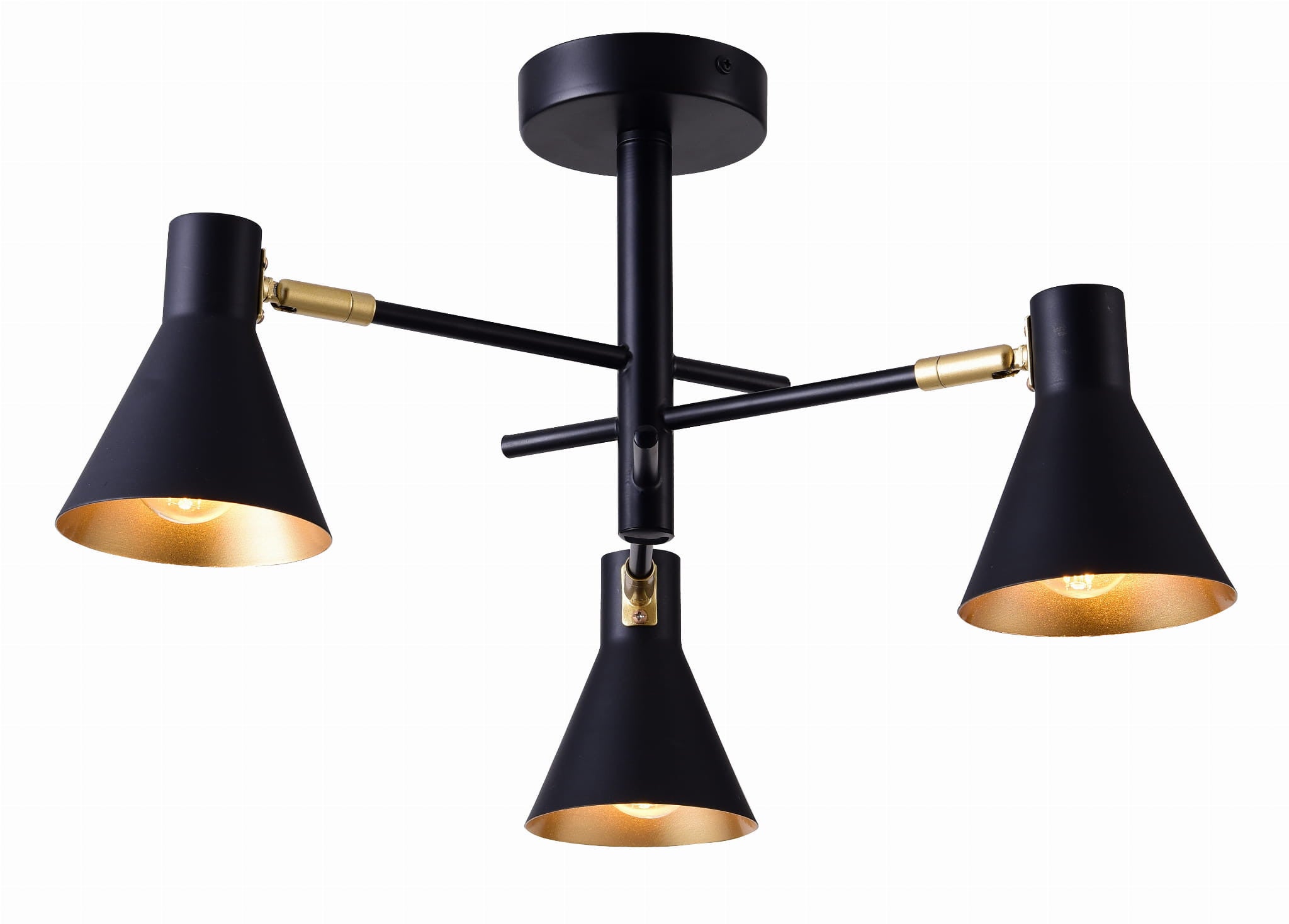 Lampa sufitowa Less czarna 3xE14x40W wym: 26 x 48 x 48 cm metal Candellux