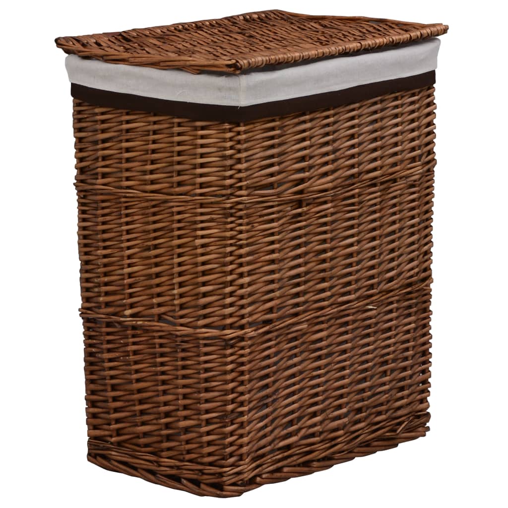 Cesta de ropa de mimbre marrón
