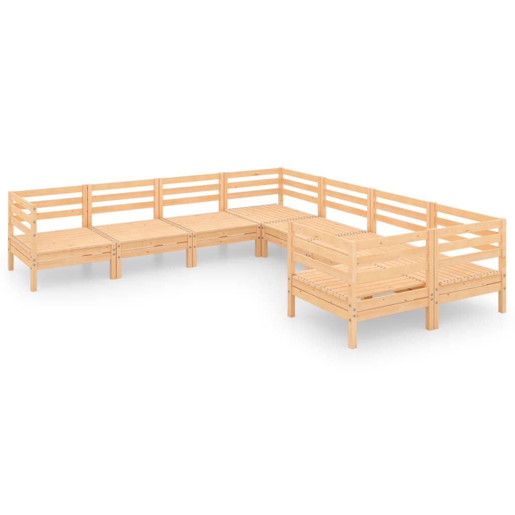 Salon bas de jardin en Bois Marron 8 personnes - 2
