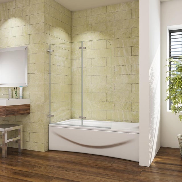 Océan Pare-baignoire 100x140cm Écran Baignoire Pivotant Et Pliant Sans Cadre