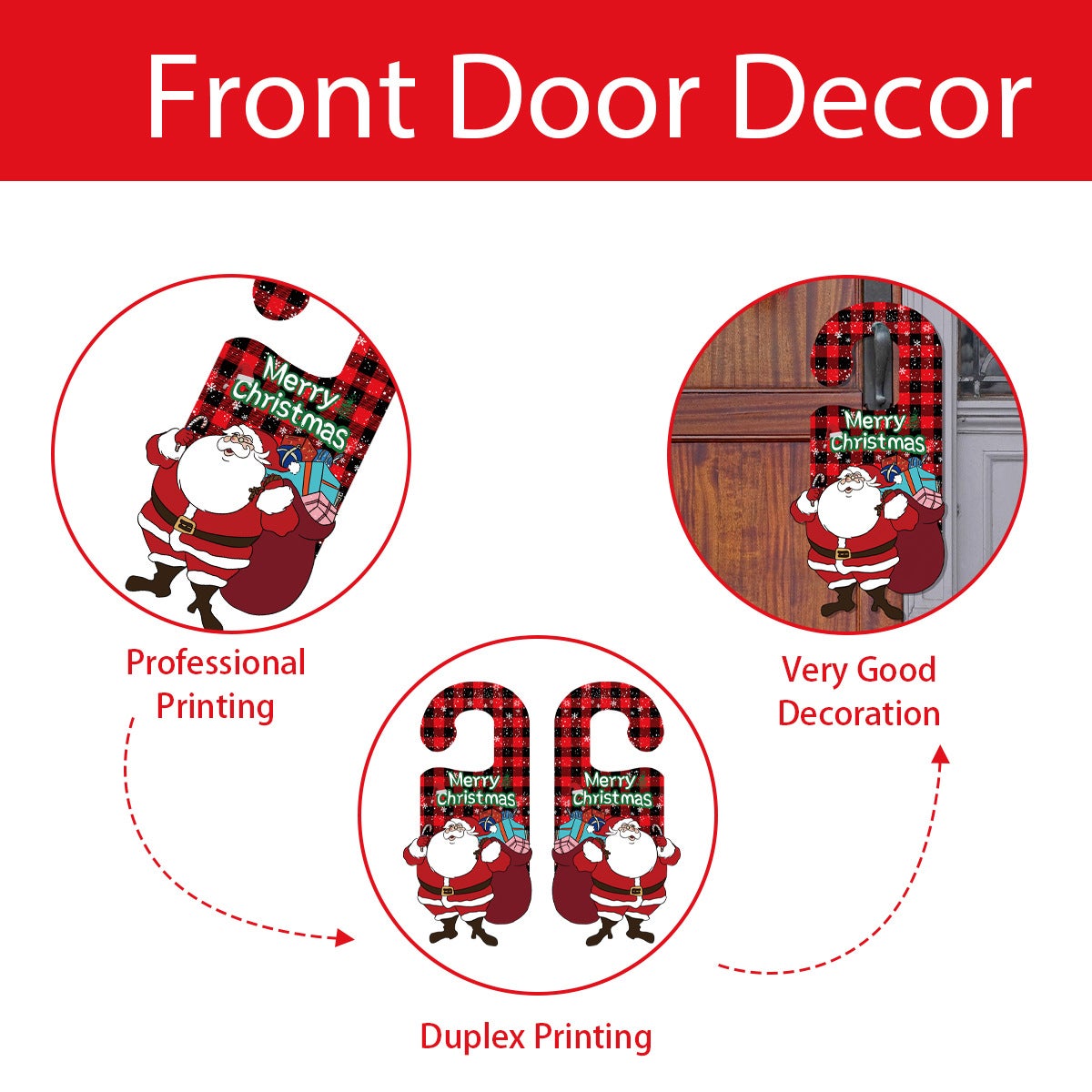 6 pezzi ganci per porte in carta per decorazioni natalizie, ganci per porte a forma di Babbo Natale, ganci per decorazioni natalizie - 3