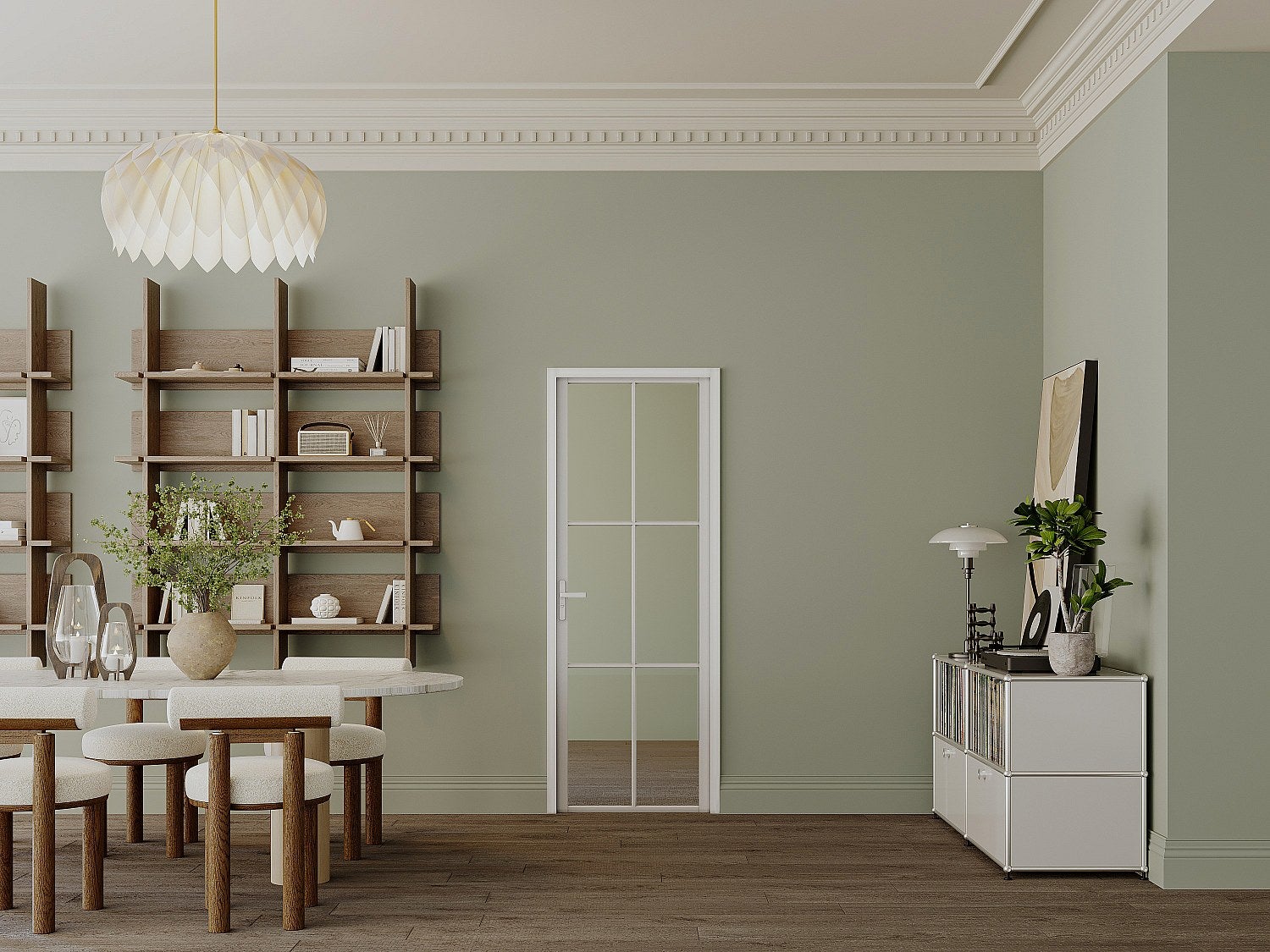 Odwracalne drzwi z aluminium i szkła hartowanego – Wys. 204 x Szer. 83 cm – Białe – SEROTO