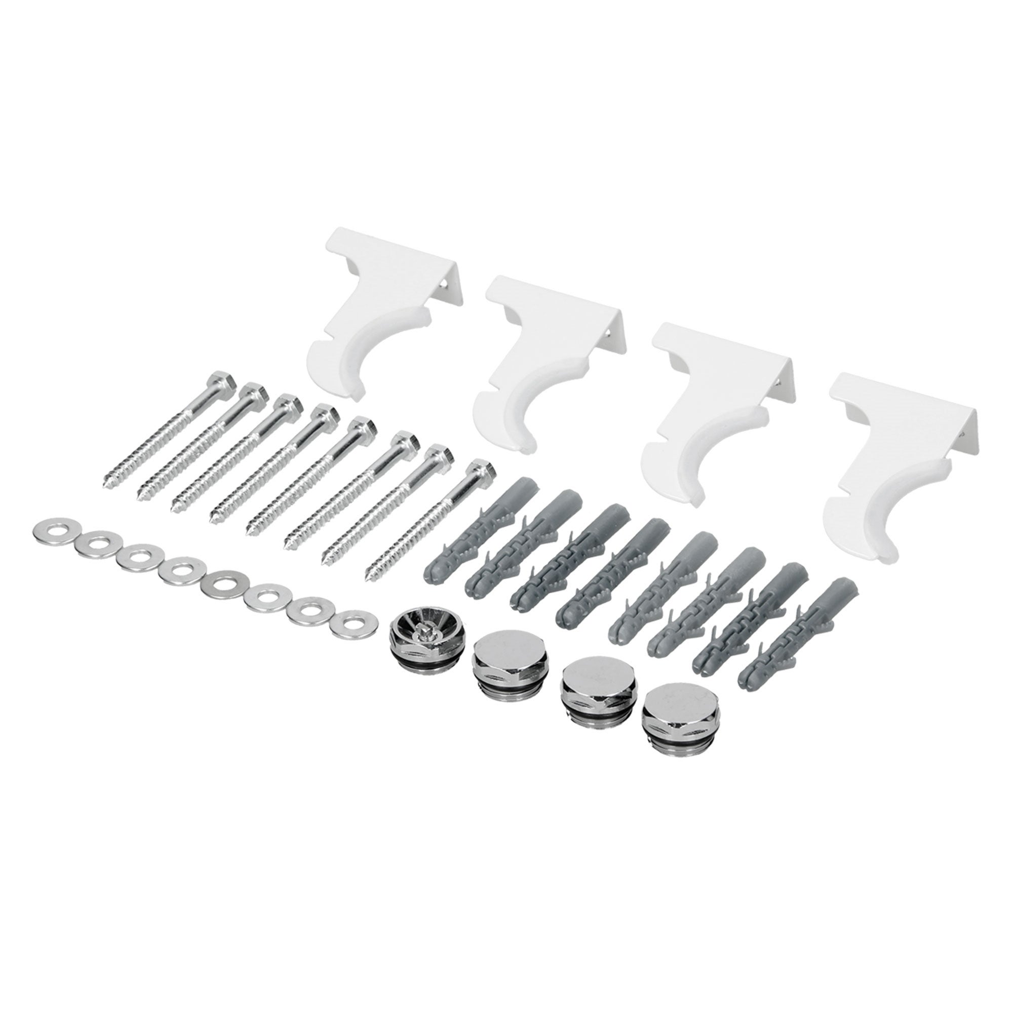 LuxeBath wspornik montazowy do grzejników dekoracyjnych, bialy, material montazowy do grzejników plytowych zestaw wsporników do zawieszenia akcesoria