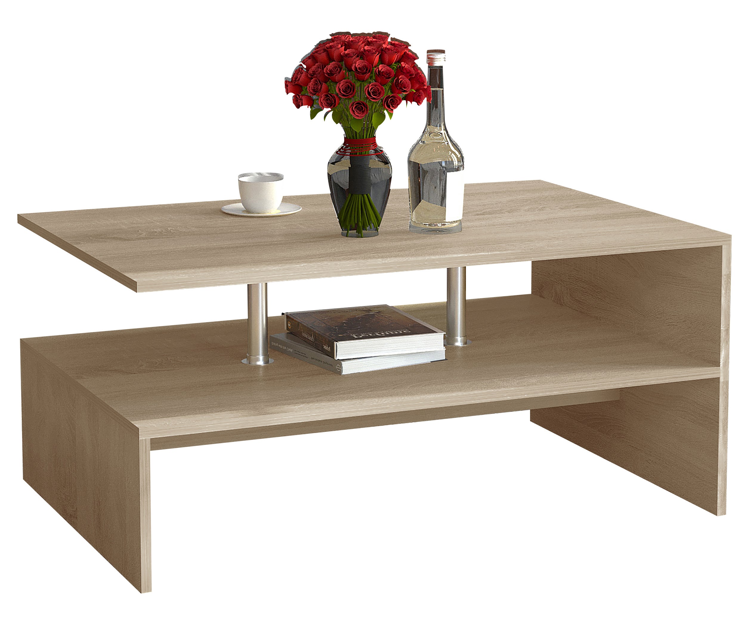 VCM Stół boczny i stolik kawowy Maliso Sonoma Oak H. 42 x B. 90 x T. 60 cm