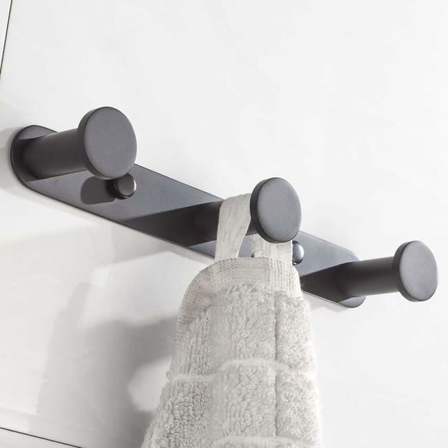 Appendiabiti Da Parete Sayoneyes In Acciaio Inox SUS304 – 10 Ganci, 81,9 Cm, Nero Opaco, Resistente E Antiruggine Per Ingresso E Camera