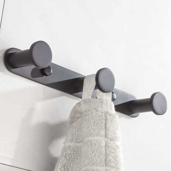 Appendiabiti Da Parete Sayoneyes In Acciaio Inox SUS304 – 10 Ganci, 81,9 Cm, Nero Opaco, Resistente E Antiruggine Per Ingresso E Camera