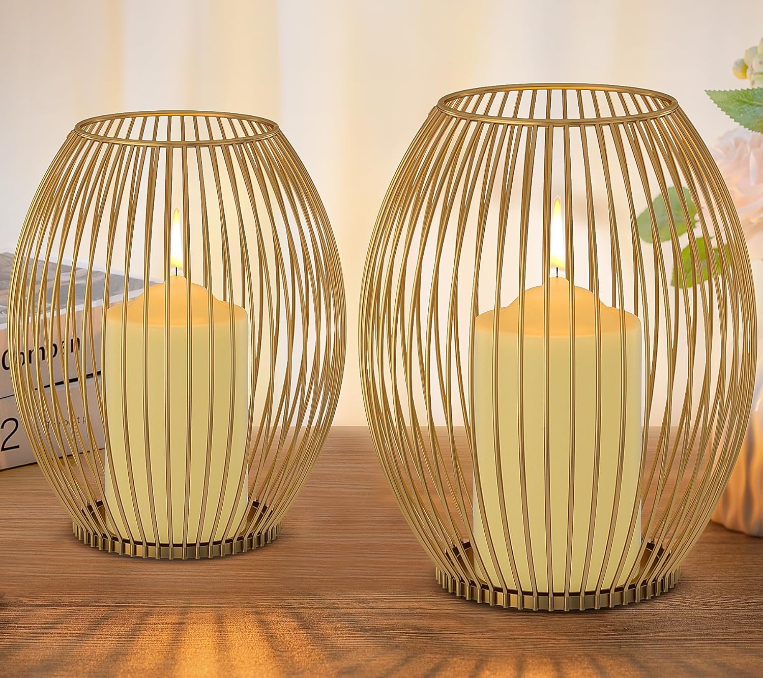Lot De 4 Bougeoirs En Verre Argenté De Noël – Décoration Table Centre – Style Givré Avec Motif Sapin – Hauteur 8cm