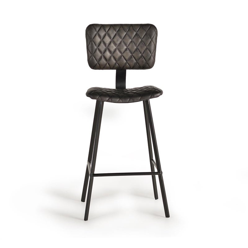 Odzyskany stołek ze skóry naturalnej