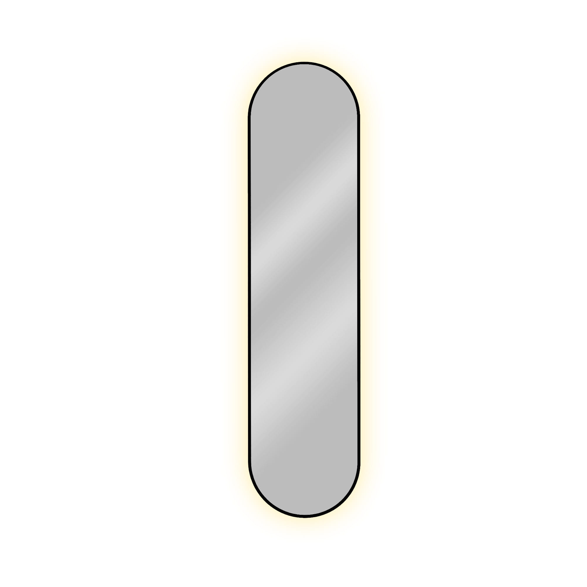 Lustro Tiny Border Pastille 155x40 ramka czarna barwa światła zimna