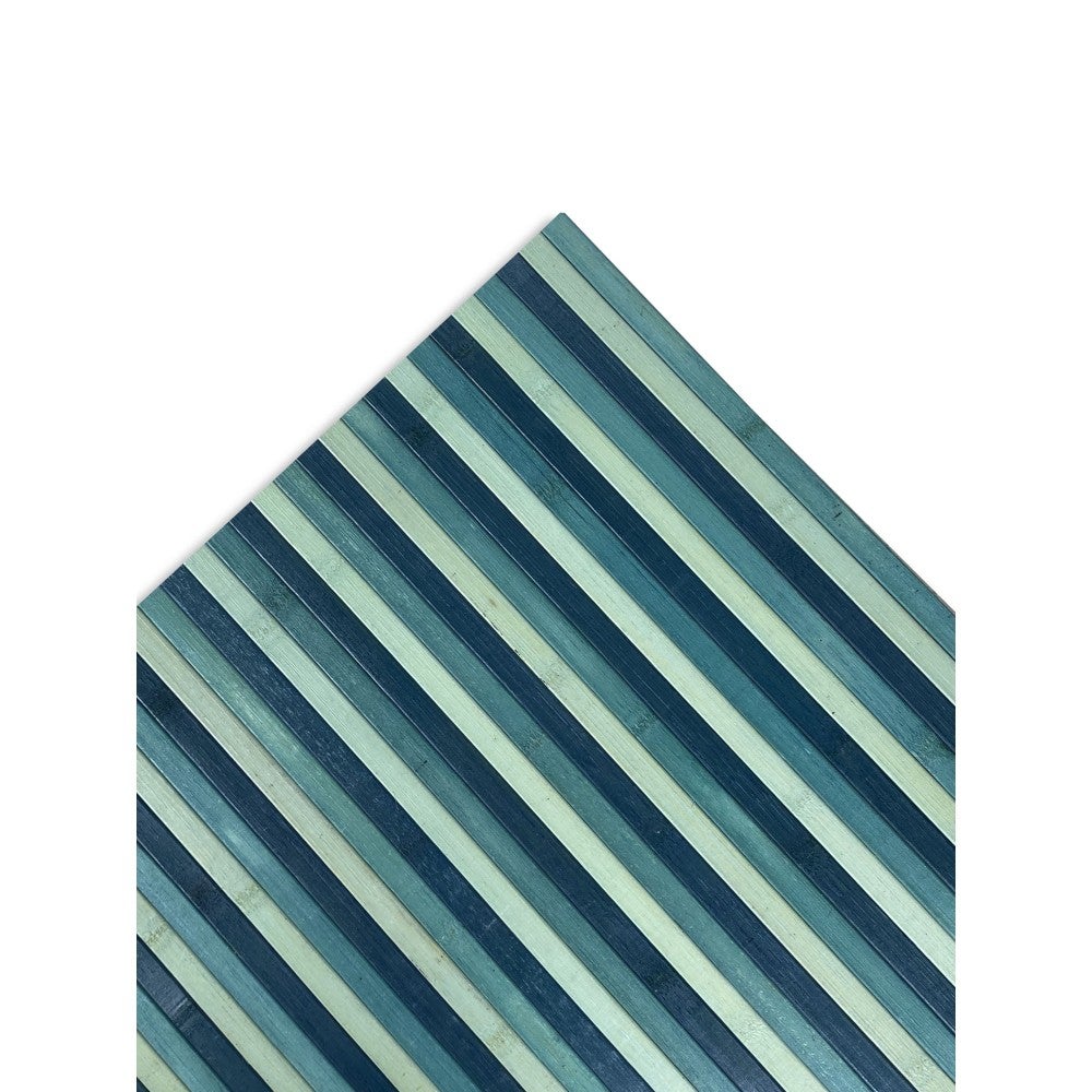 TAPIS de CUISINE WOODY en BOIS de BAMBOU, BLEU, VERT d'eau, à l'ombre toutes les mesures Cm. 50x120 - 5