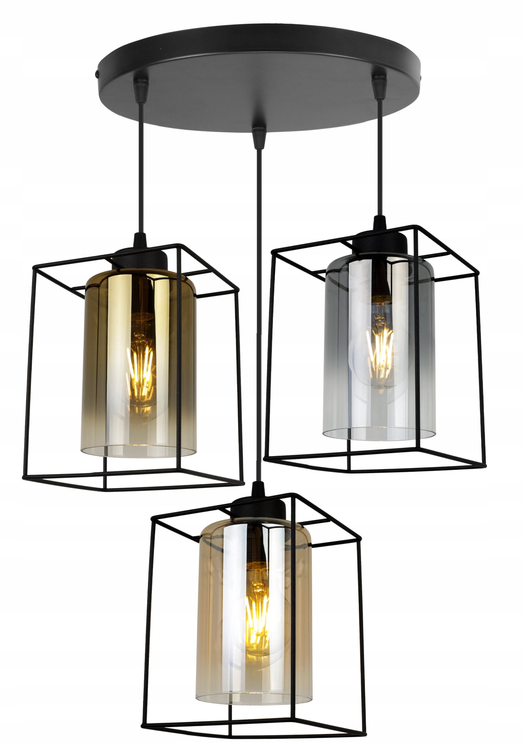 Lampa sufitowa wisząca modern 3xE27 klosz owalny multikolor Light Home LH