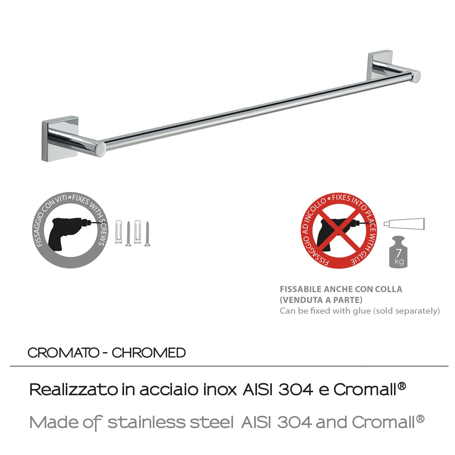 Premier Housewares - Porta asciugamani cromato da pavimento, colore