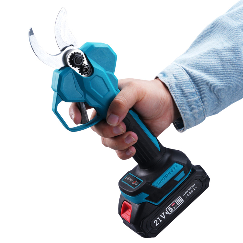 Sécateur portable au lithium-ion 21 V, diamètre de coupe maximal des branches de 30 mm, emballé dans une boîte en plastique bleue. - 3