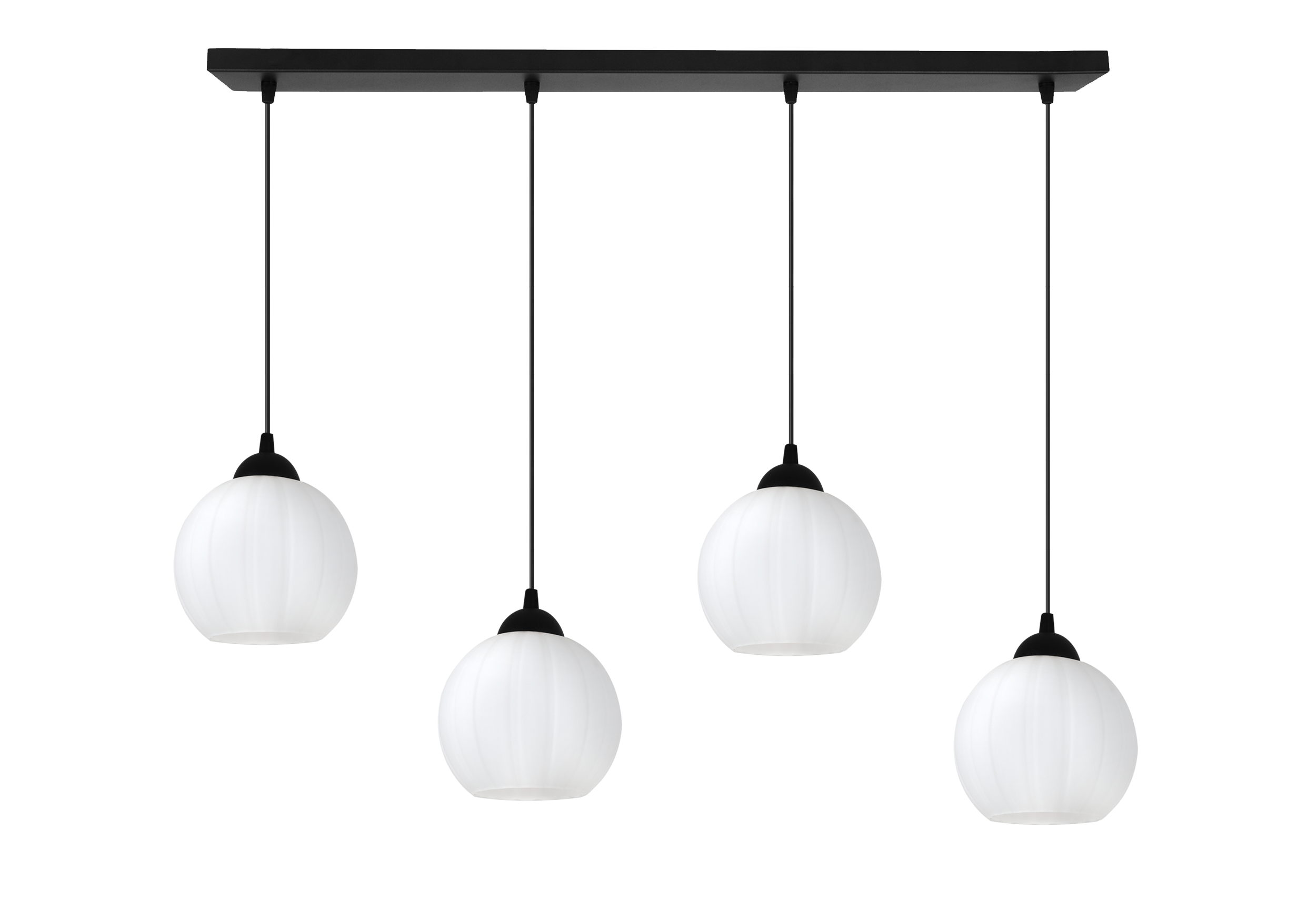 Lampa sufitowa wisząca pozioma Costa loft 4xE27 klosz kula biała Light Home LH