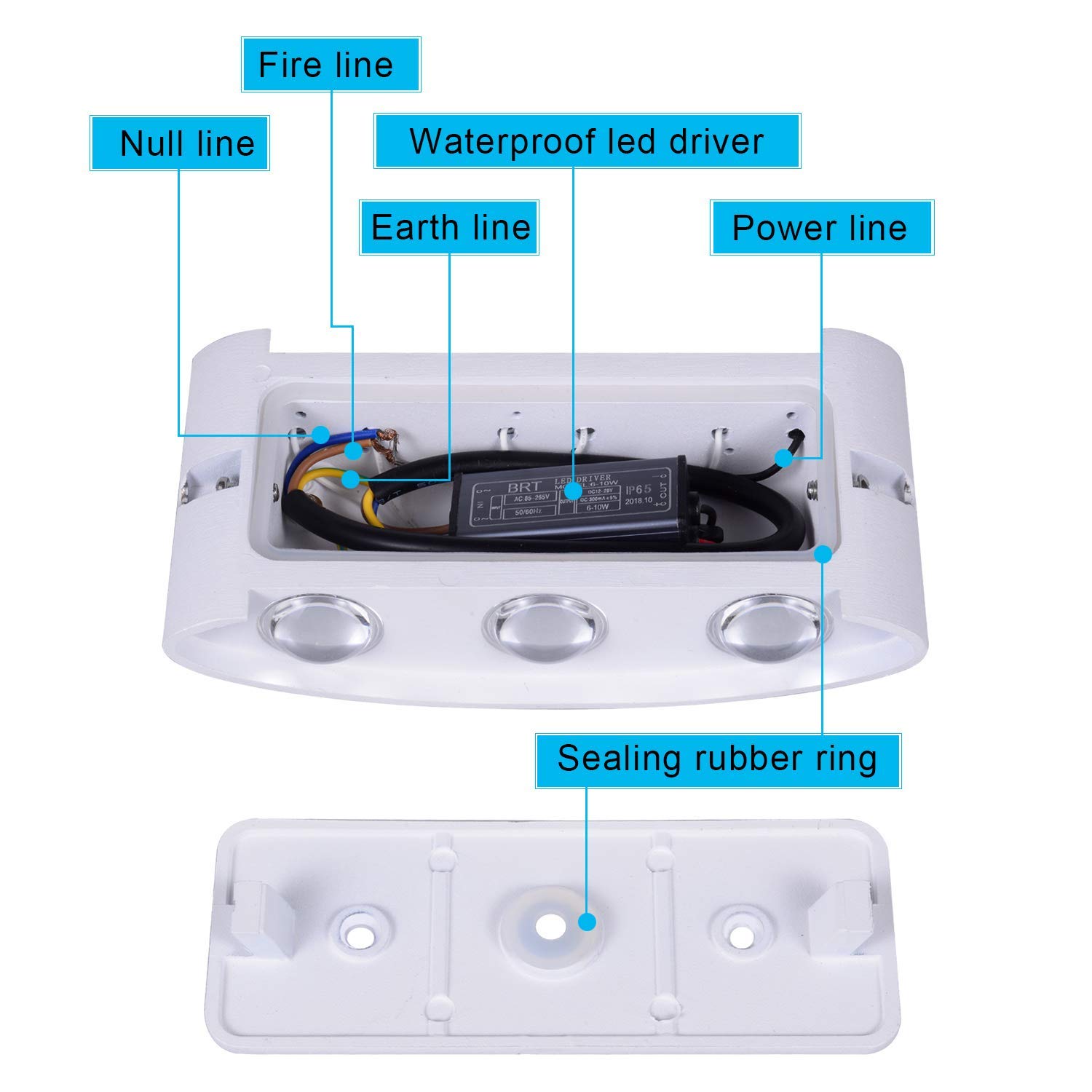 Candeeiro de parede LED interior 6 W, candeeiro de parede nórdico moderno, luz branca para sala de estar, quarto, escada, corredor - 3