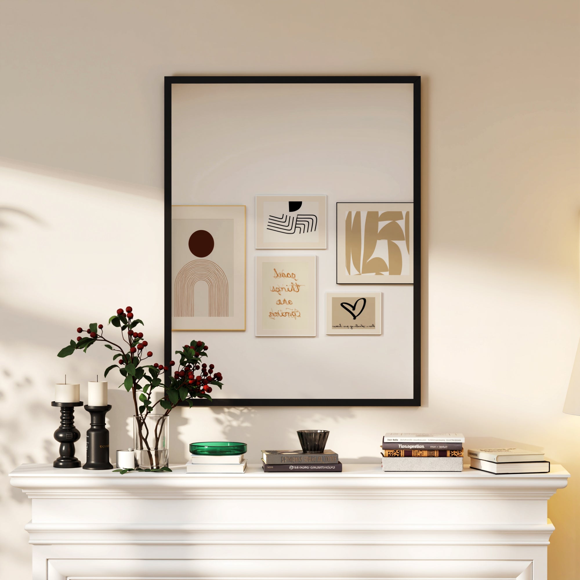 Homcom Espejo De Pared Mdf, Vidrio 70X2x90 Cm Negro , Leroy Merlin
