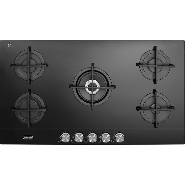 Delonghi Placa De Cocina Empotrada De'longhi Nsl 590 Nc De 90 Cm A Gas Y 5 Fuegos Negra , Leroy Merlin