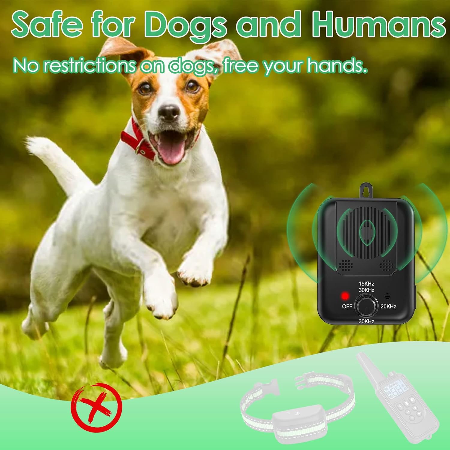 Dispositivo antiladridos, dispositivo de control de ladridos de perros con ultrasonidos de 3 niveles, color negro - 7