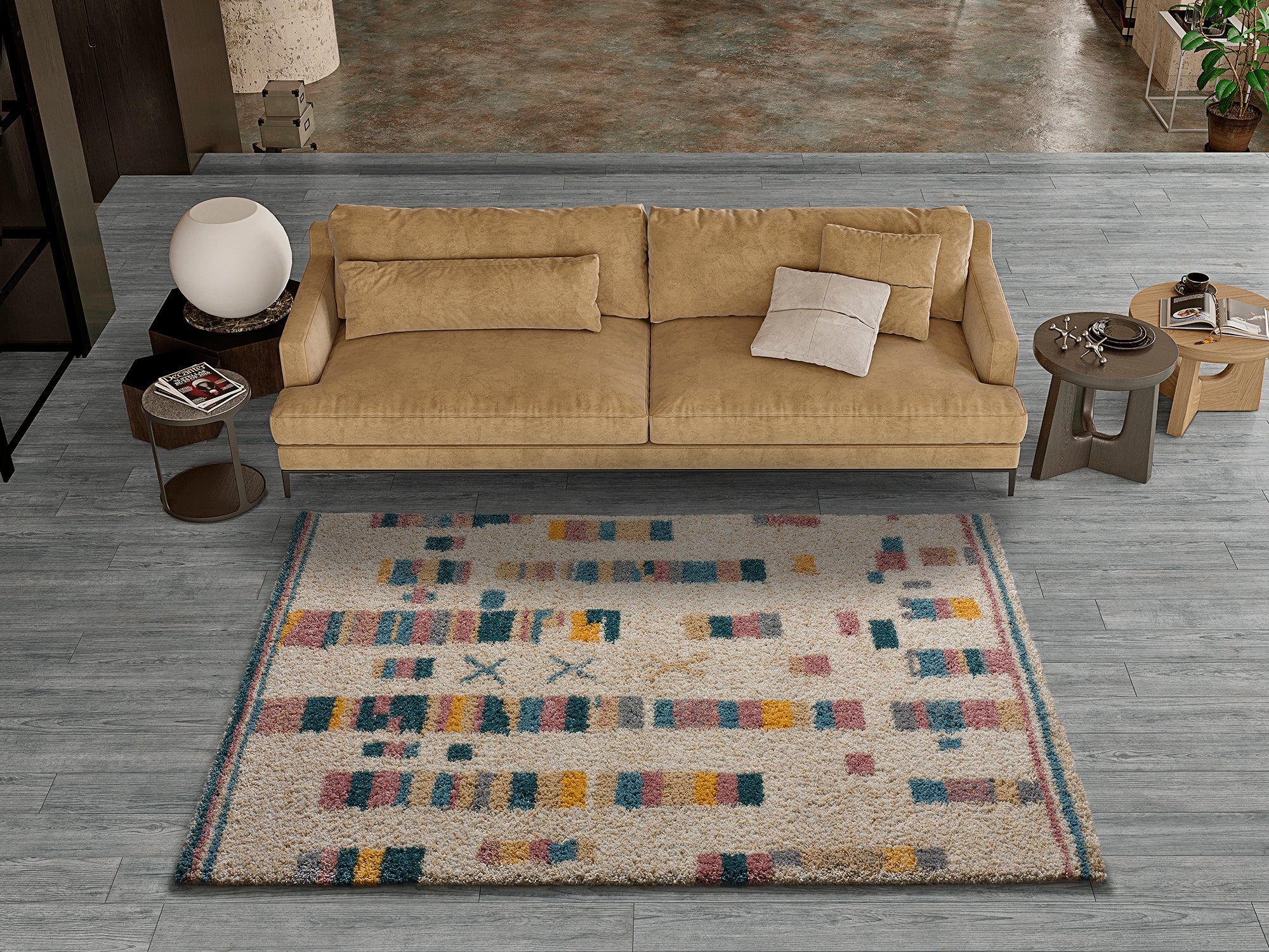 Alfombra interior multicolor rectangular 80 x 150 cm ulai étnico - atticgo
