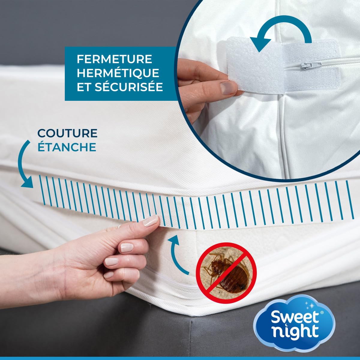 Housse intégrale matelas imperméable 160x200x25 cm | Anti-Punaise de lit et Anti-acariens | Rénove matelas | Sans traitement chimique - 3