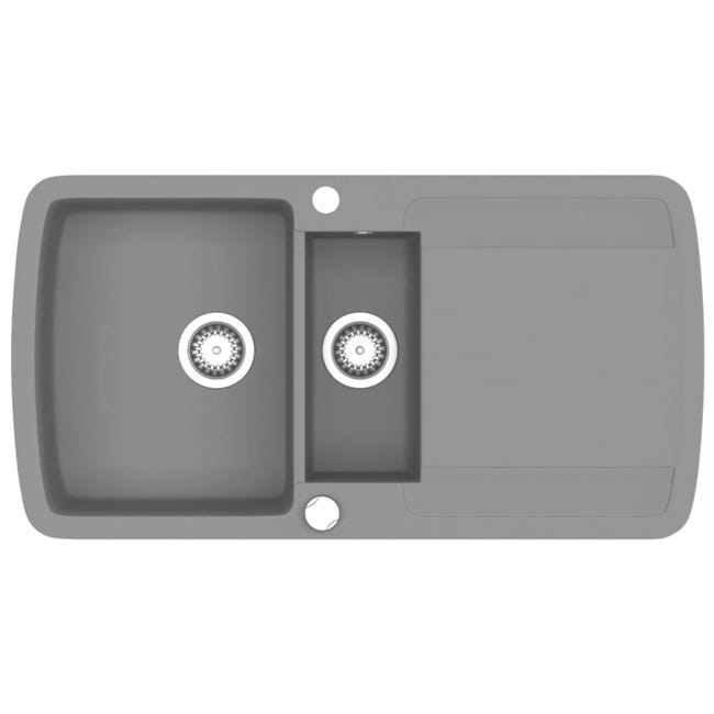 Lavello Da Cucina Doppio Con Filtro E Sifone In Acciaio Inox | Doomostore