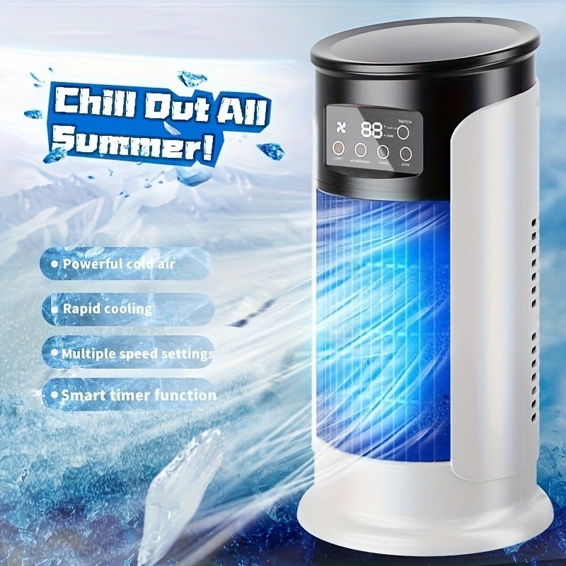Przenośny wentylator nawilżający do klimatyzacji - mini cooler chłodzący do biura domowego z wyświetlaczem cyfrowym