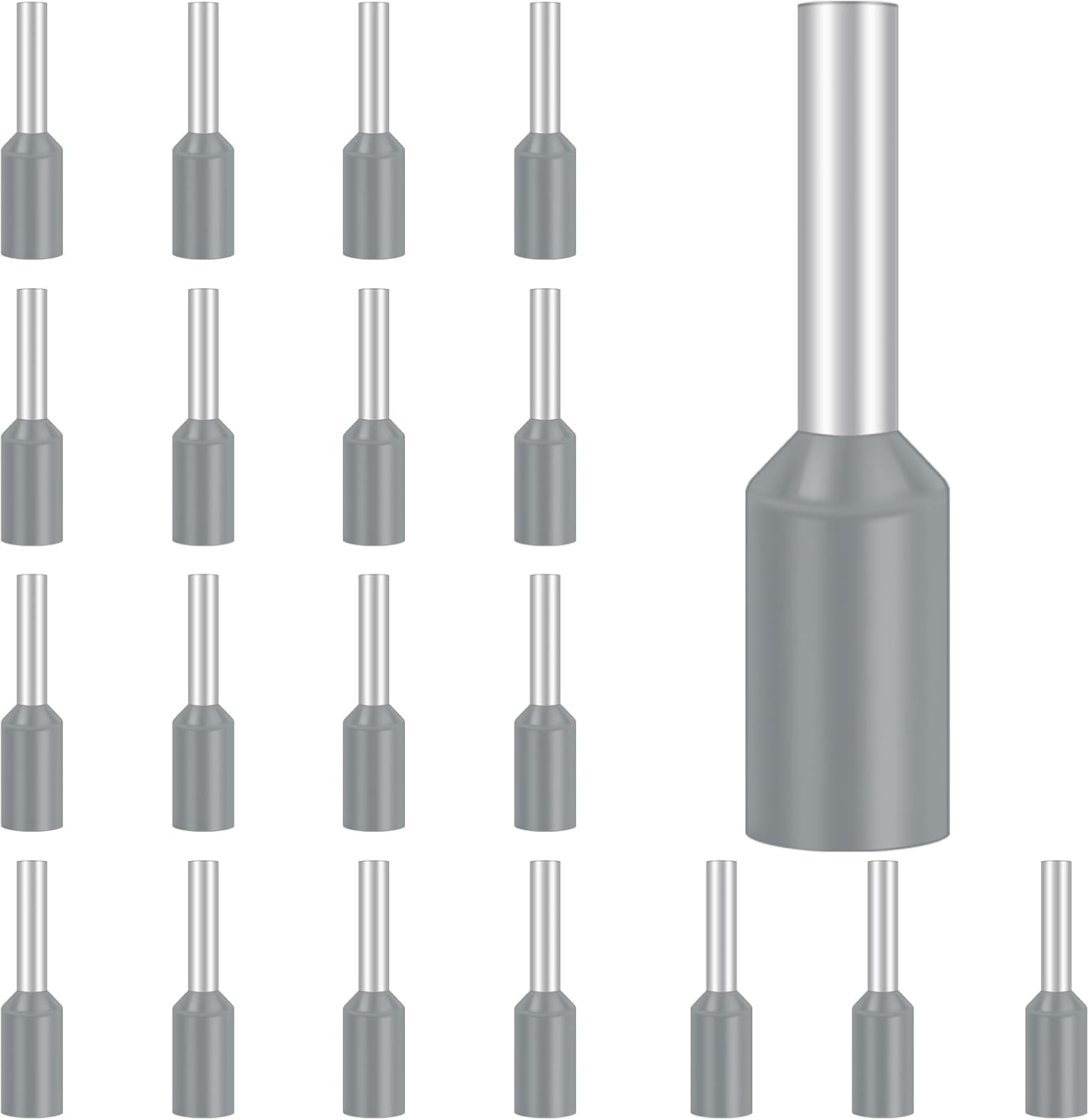 100 Pièces Cosse 0.75 mm² Gris, Embouts de Câble Isolés, Embout Fil ...