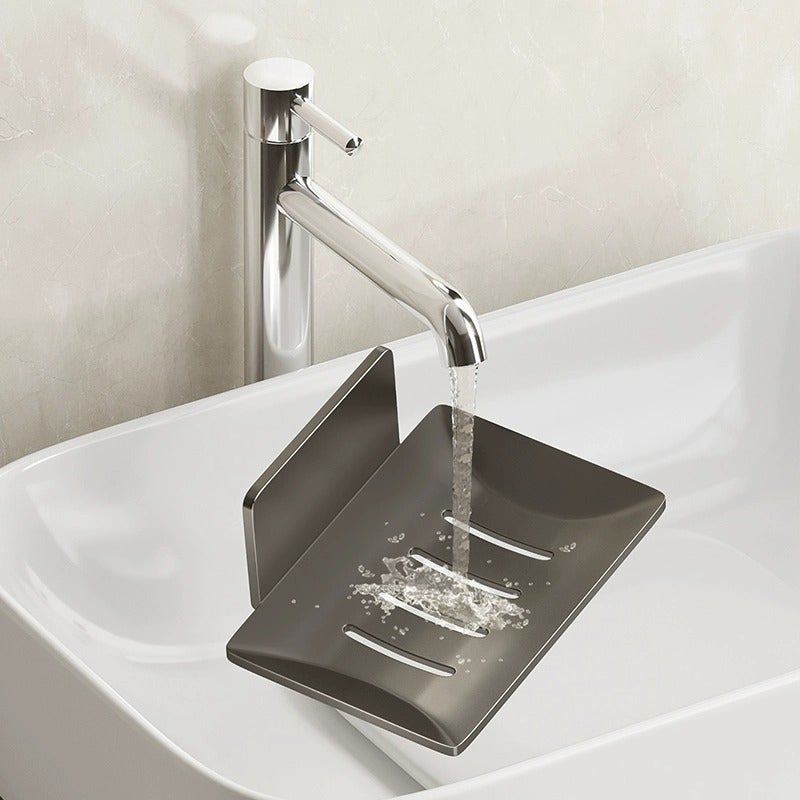 2 Porte-savons Adhésifs Noir - Support Mural Acier Inoxydable Sans Perçage Pour Salle De Bain Et Cuisine