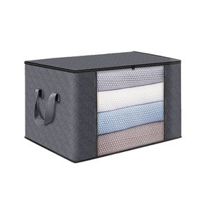 KEEGH Organizer Per Lenzuola – Confezione Da 3 Scatole Pieghevoli Con Finestra Trasparente, Manico E Cerniera, Per Armadio E Ripiani