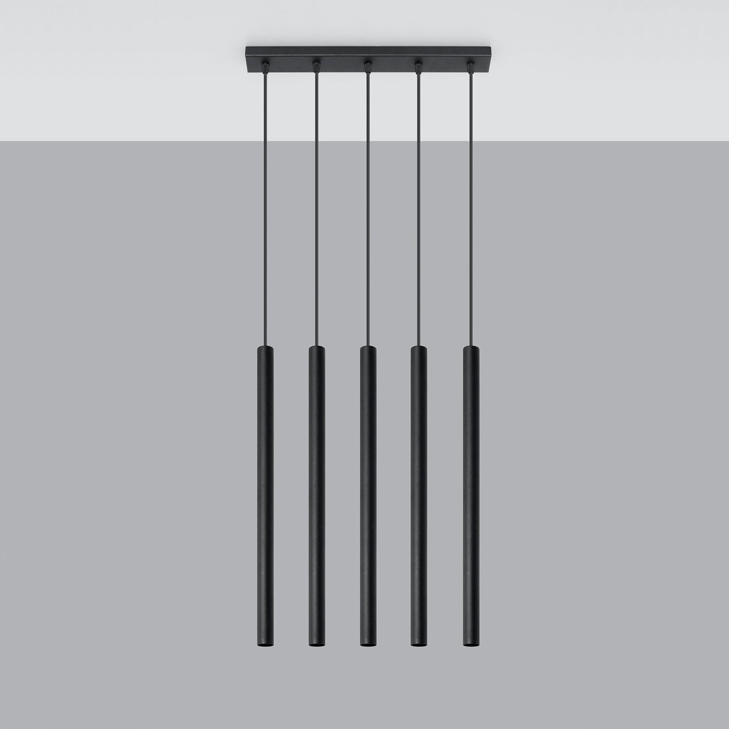 Lampa wisząca Pastelo czarna 5xG9x12W wym: 100 x 45 x 45 cm metal Sollux Lighting