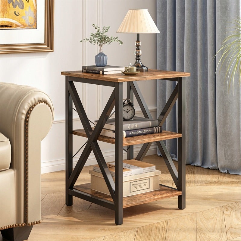 Stolik kawowy industrialny kwadratowy retro loft - 2